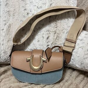 True Religion Brown and Blue Crossbody Bag